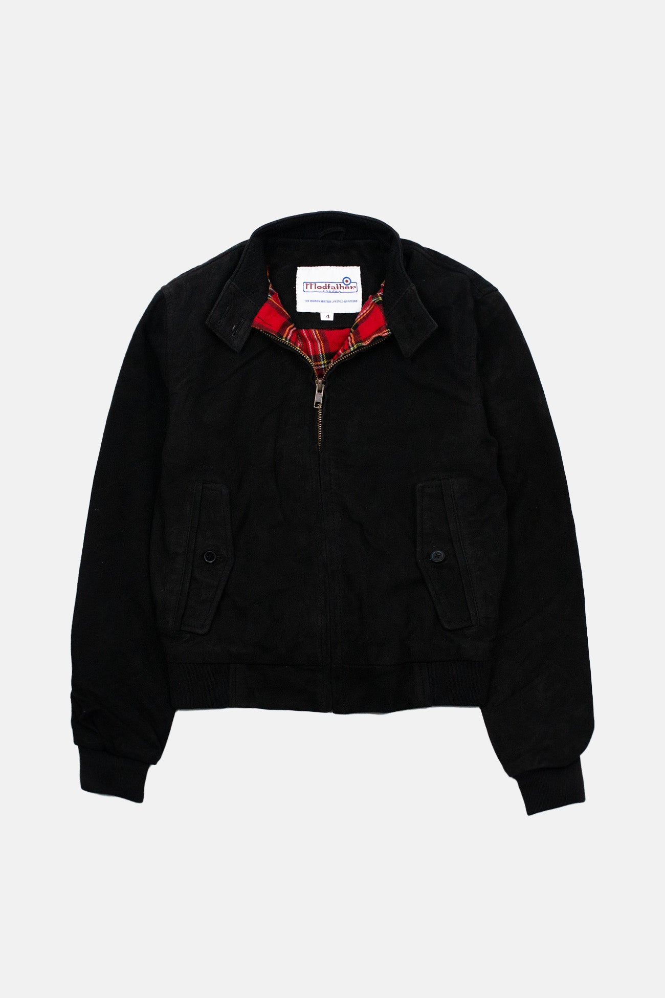 Women's Black Suede Premium - Harrington Jacket