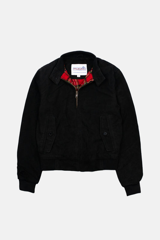 Women's Black Suede Premium - Harrington Jacket