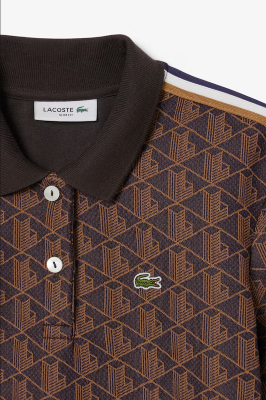 Monogram Jacquard Purple / Brown - Polo Shirt