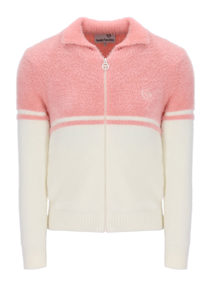 Donatella Quartz Pink/Gardenia Brushed Knit - Track Top