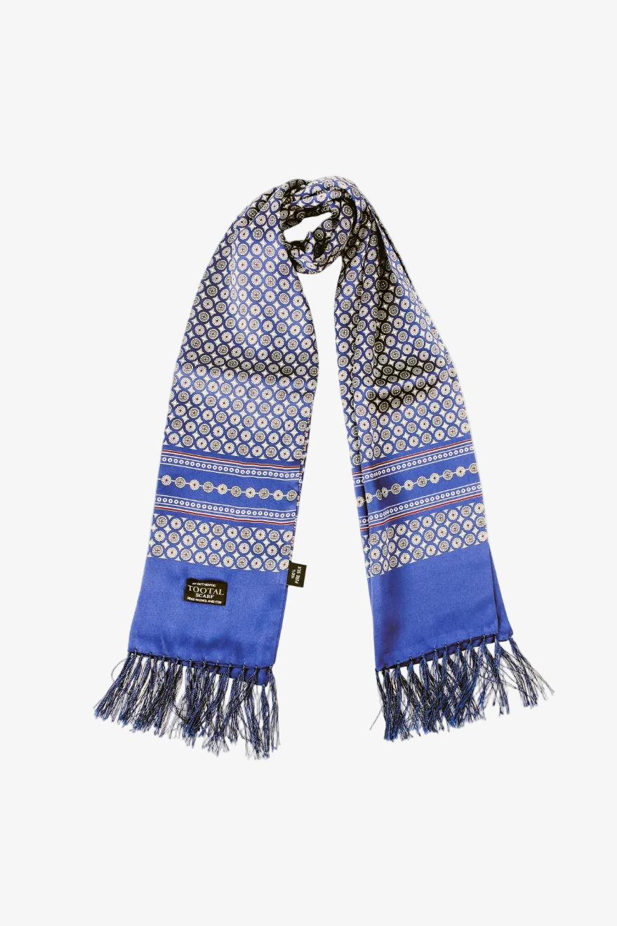 Circle Design with Border Silk - Scarf