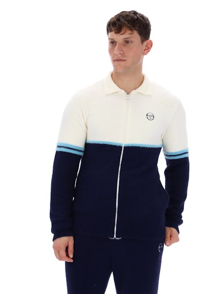 Orion Bitter Gardenia/Milky Blue/Maritime Blue Brushed Knit - Track Top