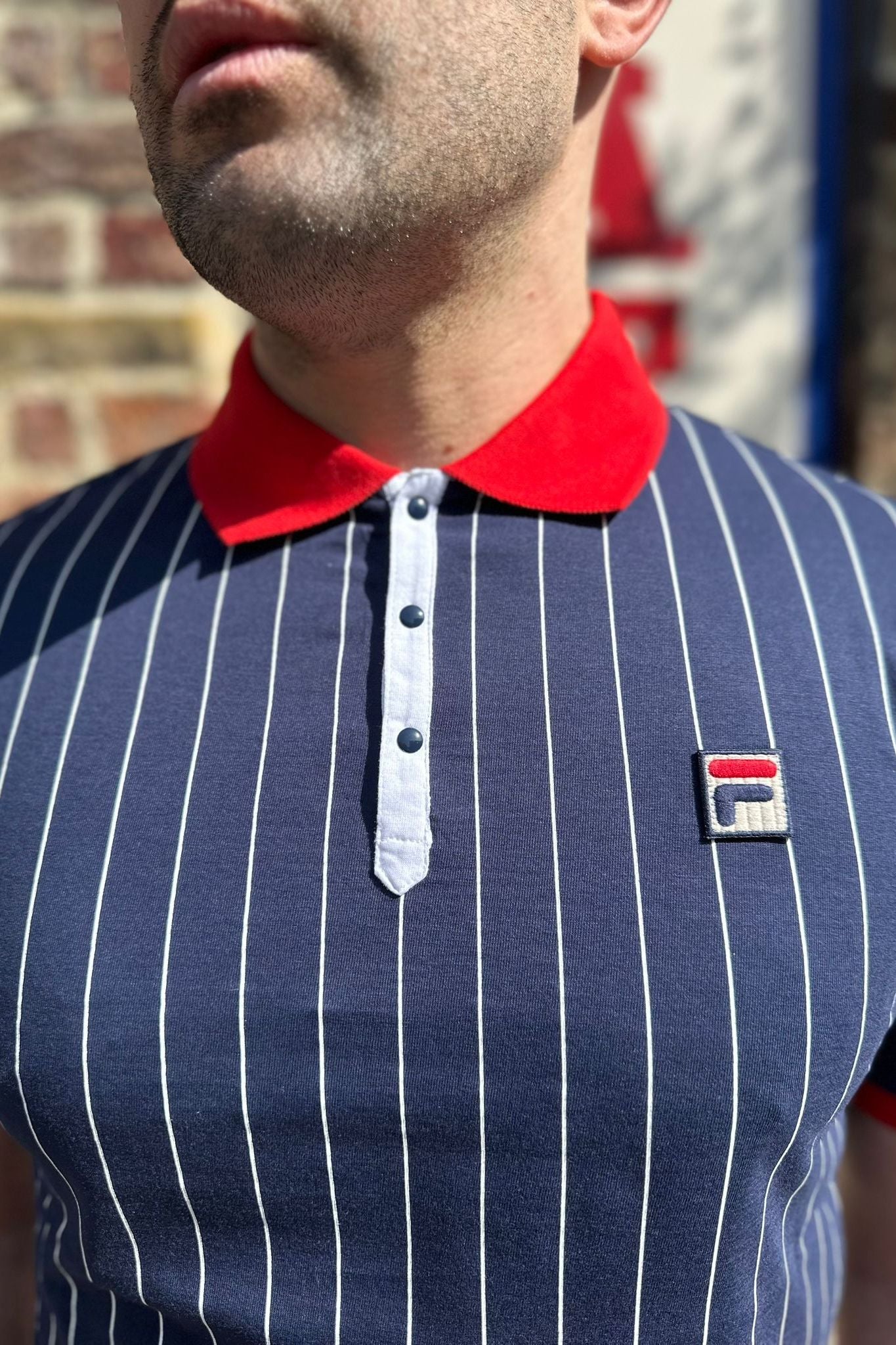 BB1 Classic Vintage Striped Navy / Red - Polo