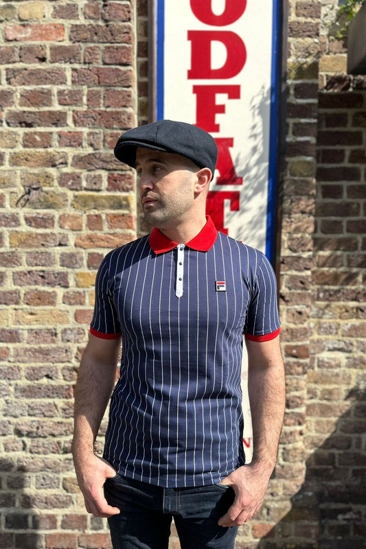 BB1 Classic Vintage Striped Navy / Red - Polo