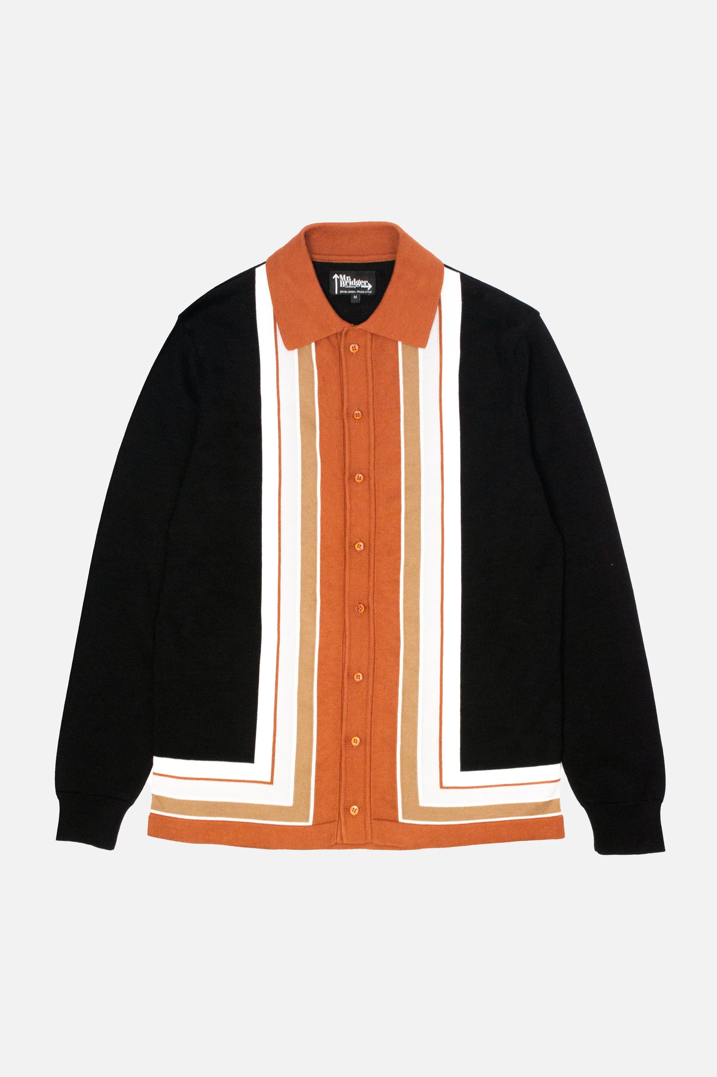 Curtis Graduated Stripe 'Dark Chocolate’ - Polo Knit