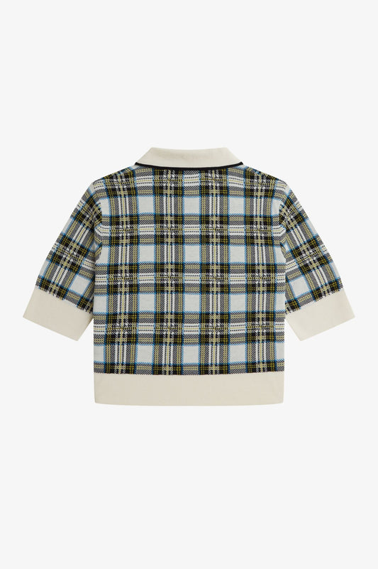K1108 Tartan Multi / Ecru - Knitted Polo