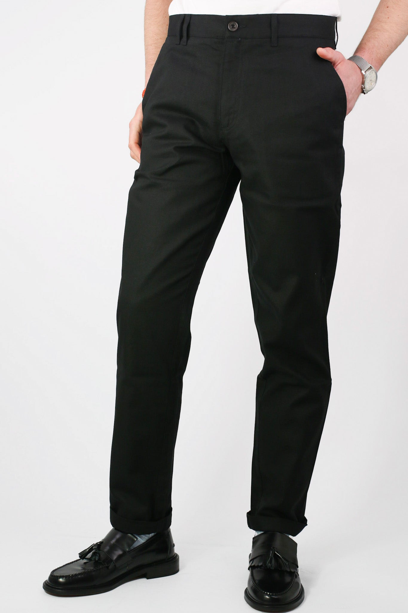 Norwood Regular Fit Cotton Hopsack True Black Trousers
