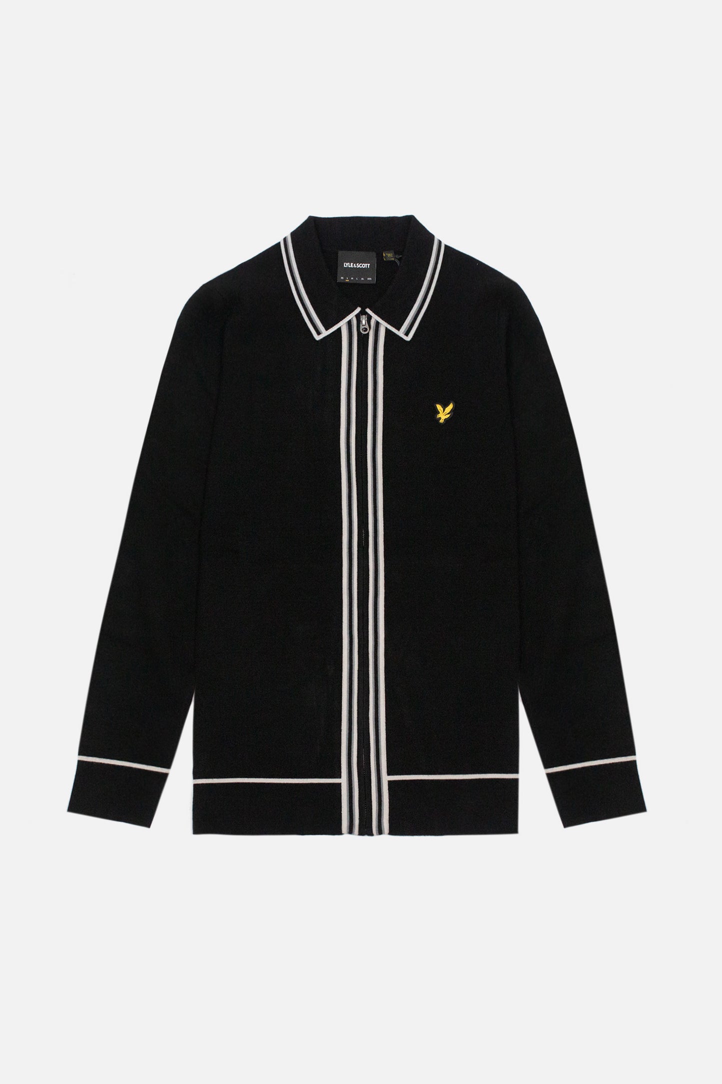 Tipped Knitted Zip Through Jet Black - Jacket