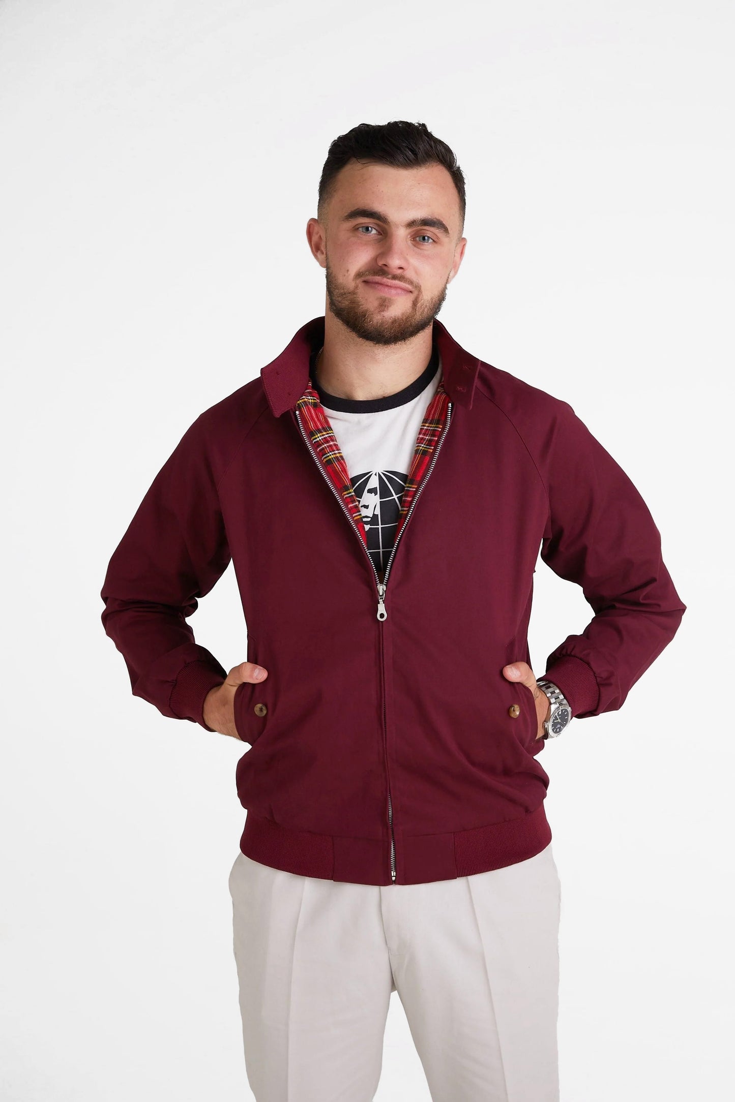 Men's Maroon - Harrington Jacket