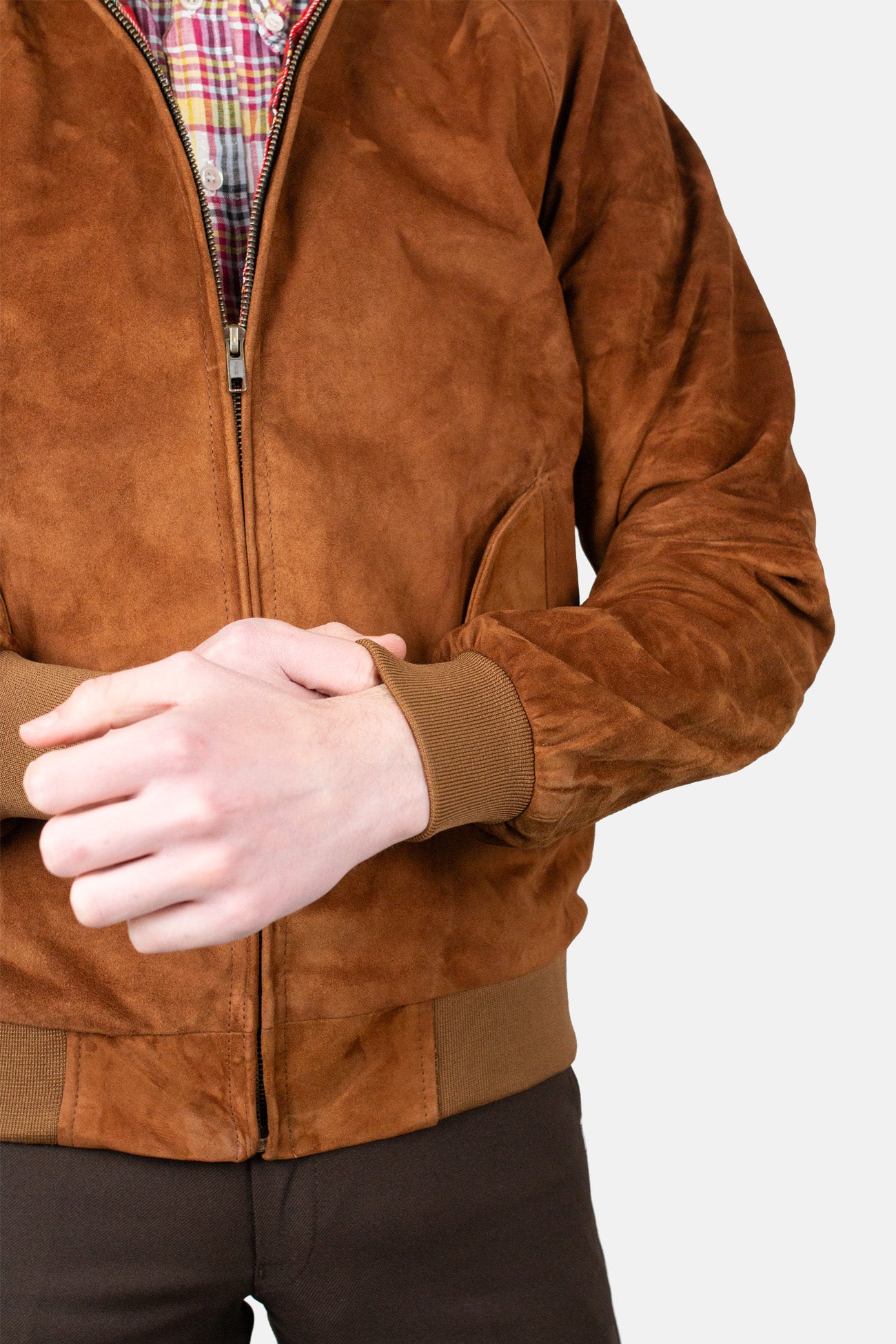 Men’s Premium Suede Tobacco - Harrington Jacket