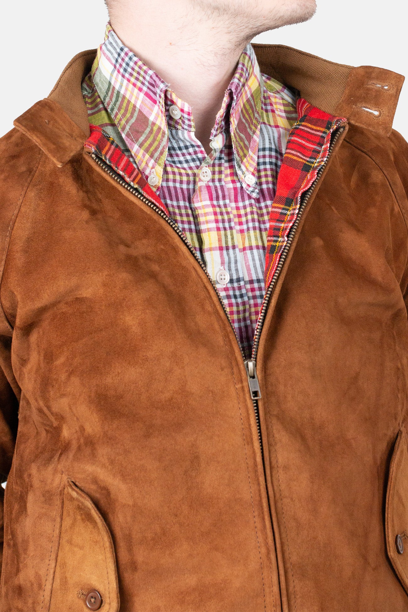 Men’s Premium Suede Tobacco - Harrington Jacket