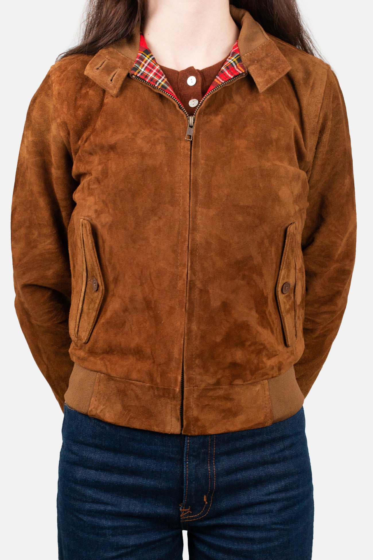 Women's Tobacco Suede Premium - Harrington Jacket