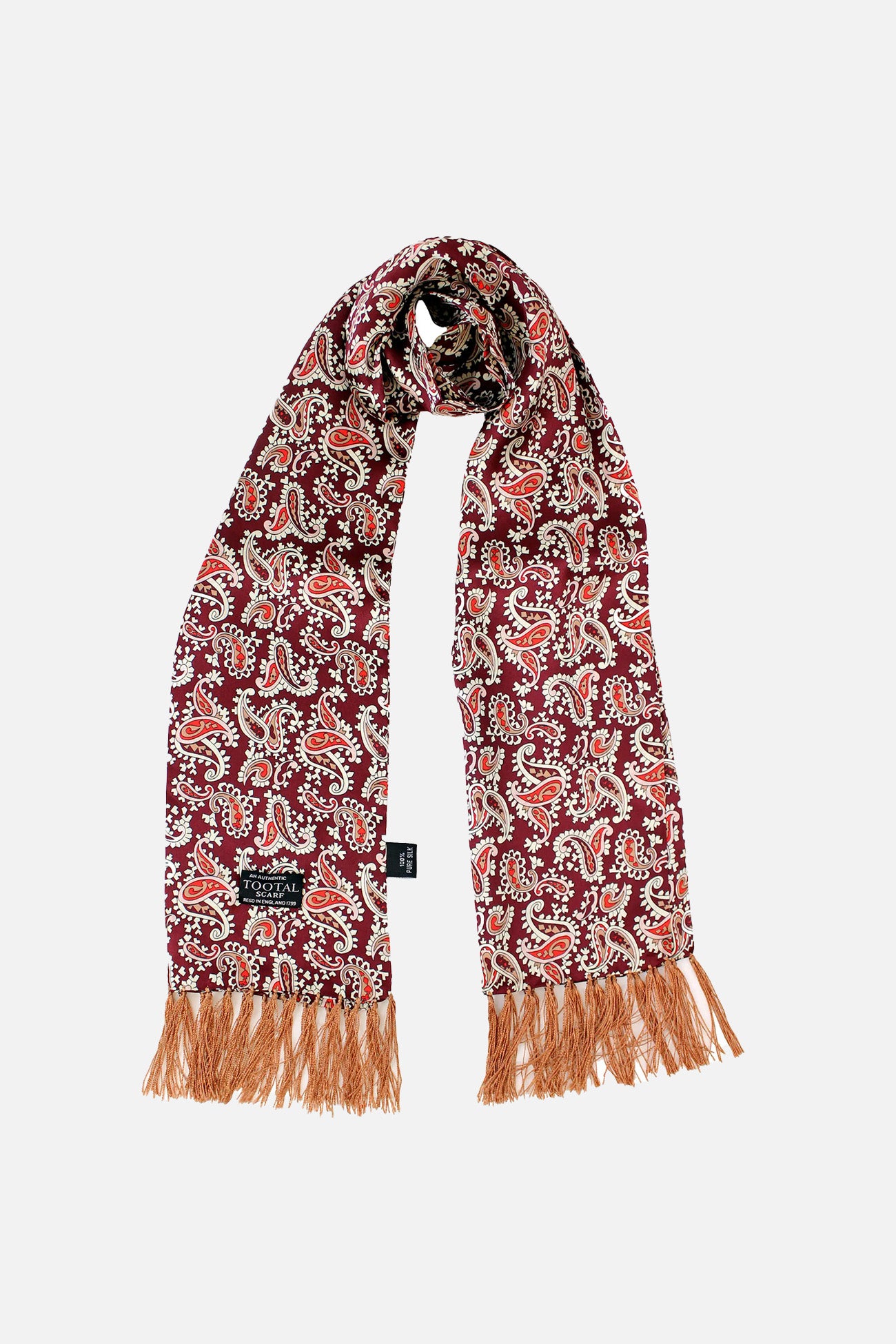 Paisley Wine - Silk Scarf