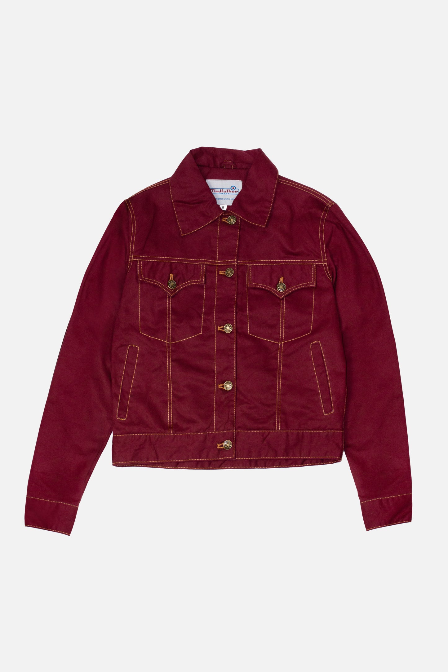 Women's Twill Maroon Peach Hart  - Trucker Jacket