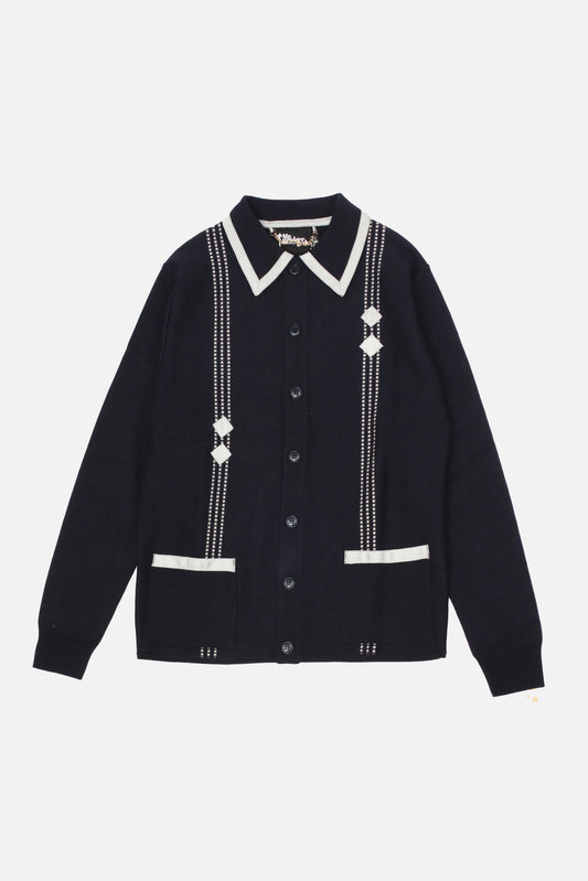 Archive Diamond Dark Navy - Polo Knit