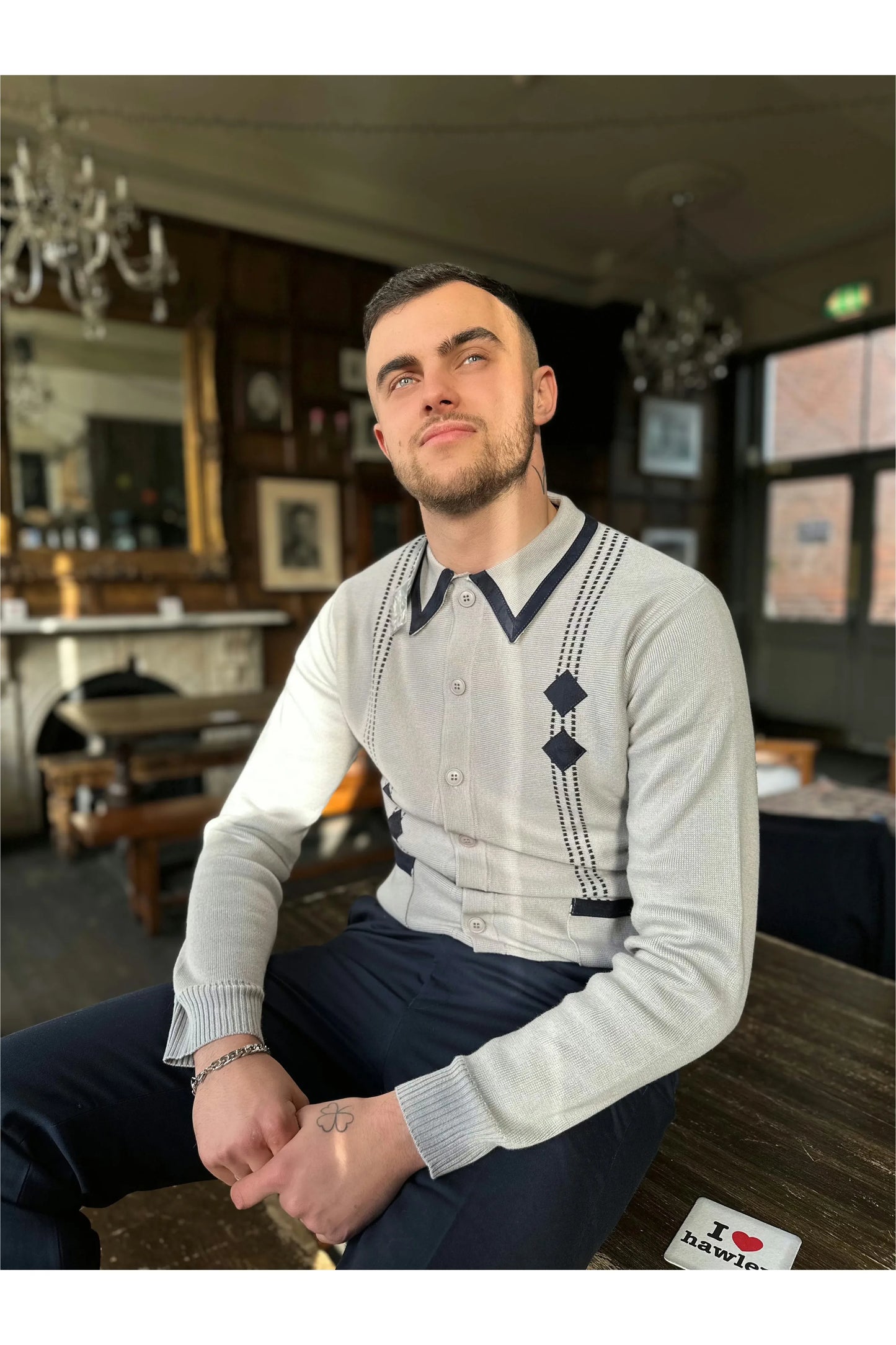 Archive Diamond Dove Grey - Polo Knit
