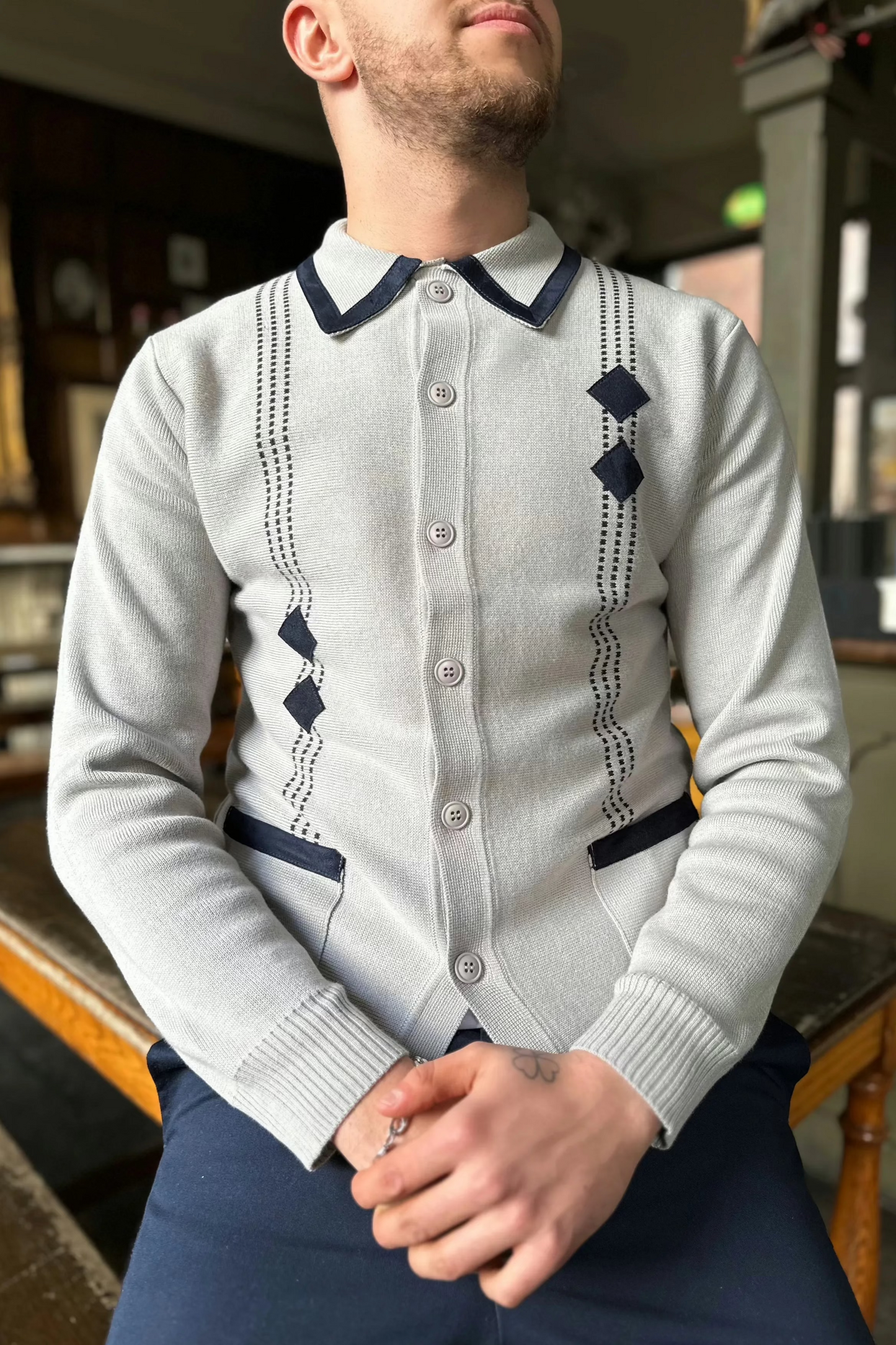 Archive Diamond Dove Grey - Polo Knit