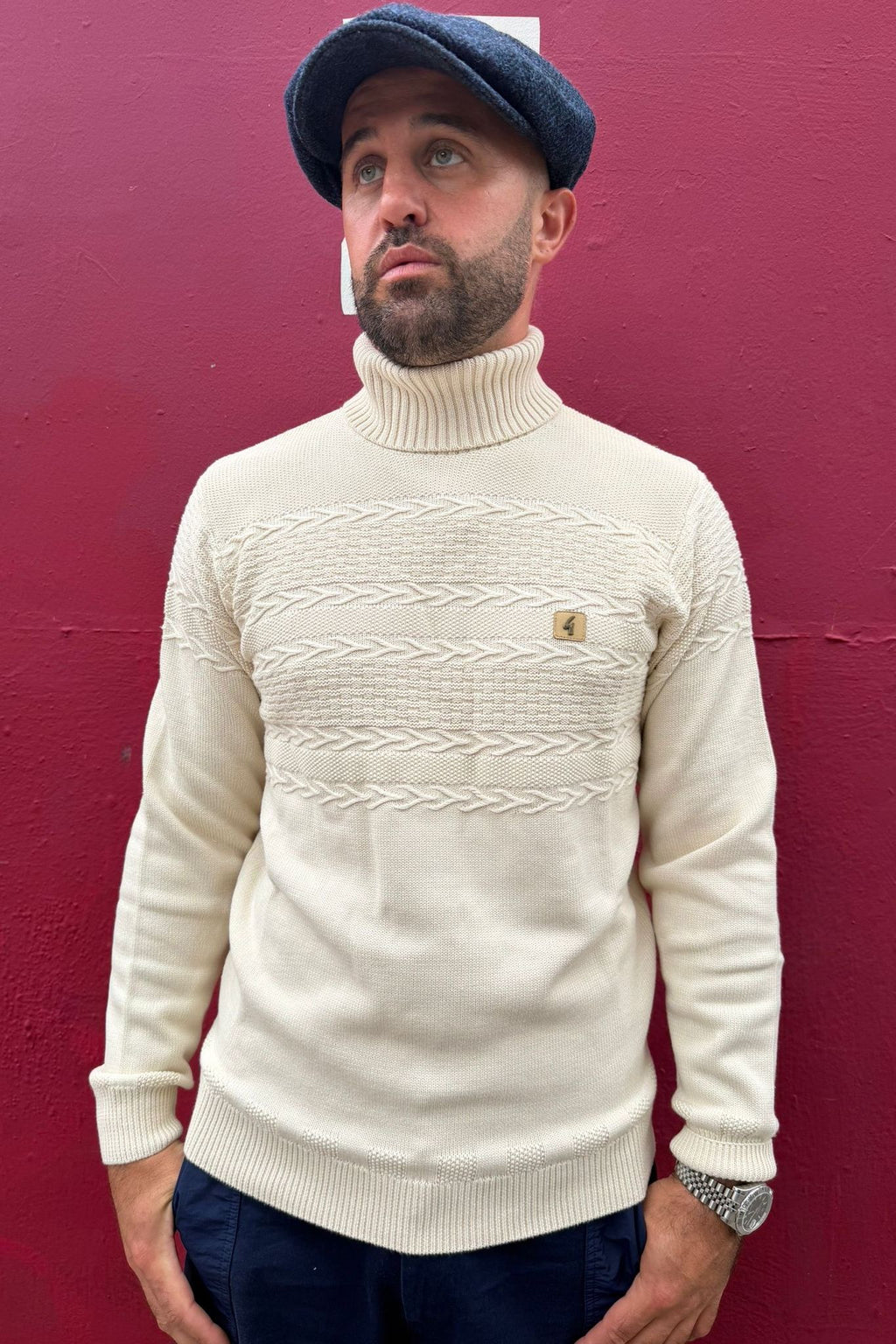 Emilio Cream Roll Neck - Knit