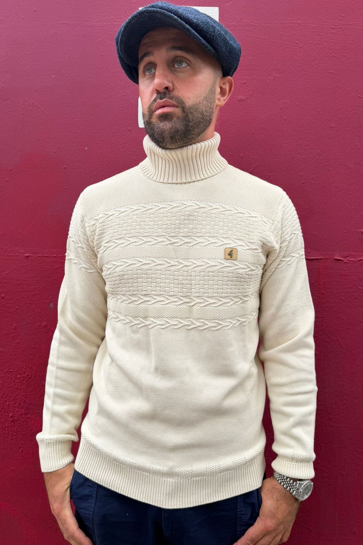 Emilio Cream Roll Neck - Knit