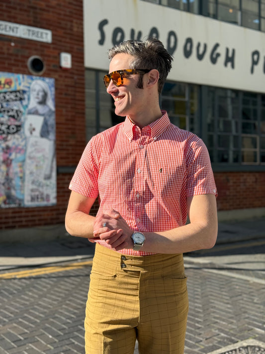 Frazer Salsa Gingham Seersucker S/S - Shirt