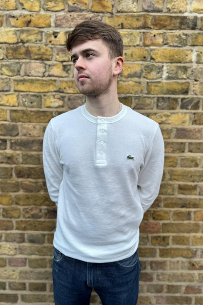 Long Sleeved Waffle White - Knit T-shirt