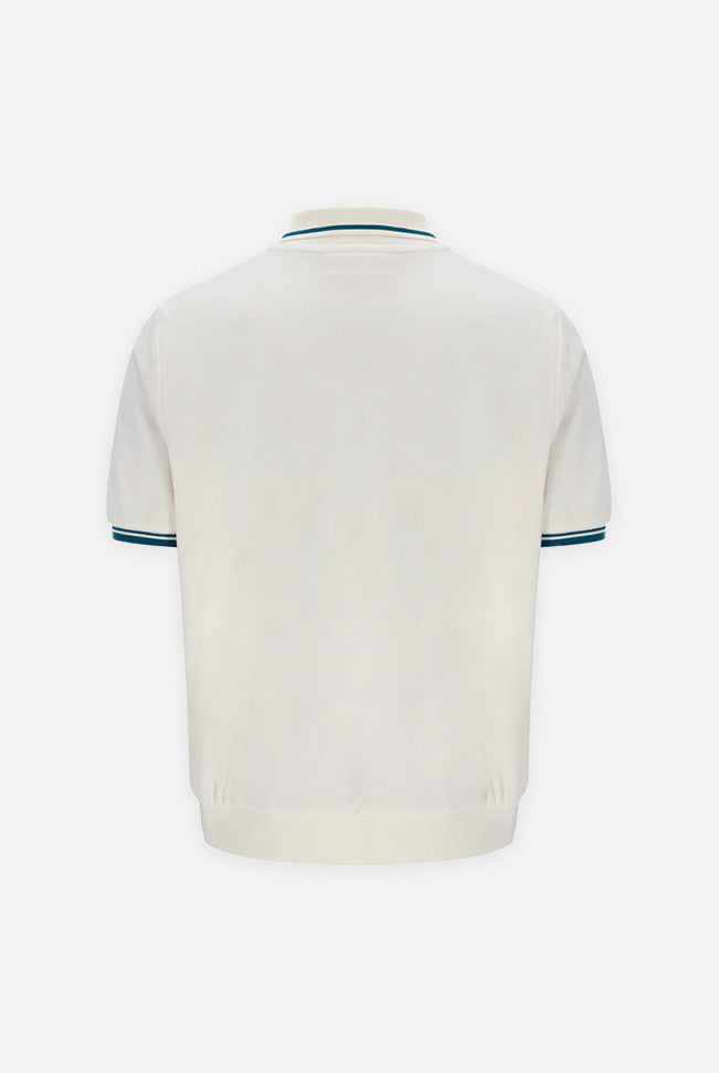 Terry Velour Gardenia / Deep Lagoon - Polo