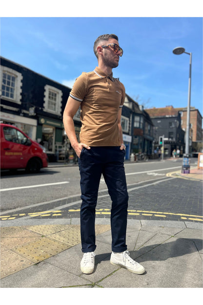 Signature Slim Stretch Chino 025 Dark Navy - Trousers