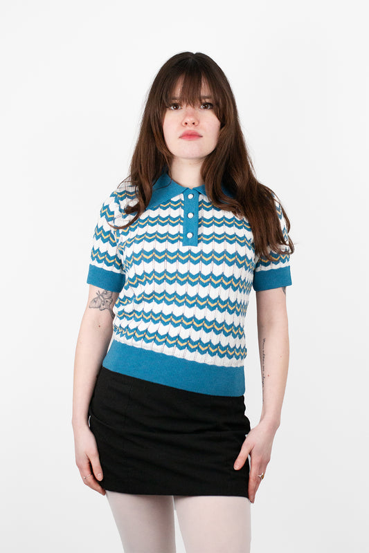 Supreme Fine Gauge Aqua - Polo Knit