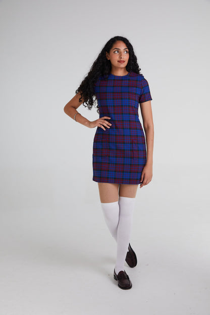 Made in England 'The Nancy' Blue / Maroon - Dress