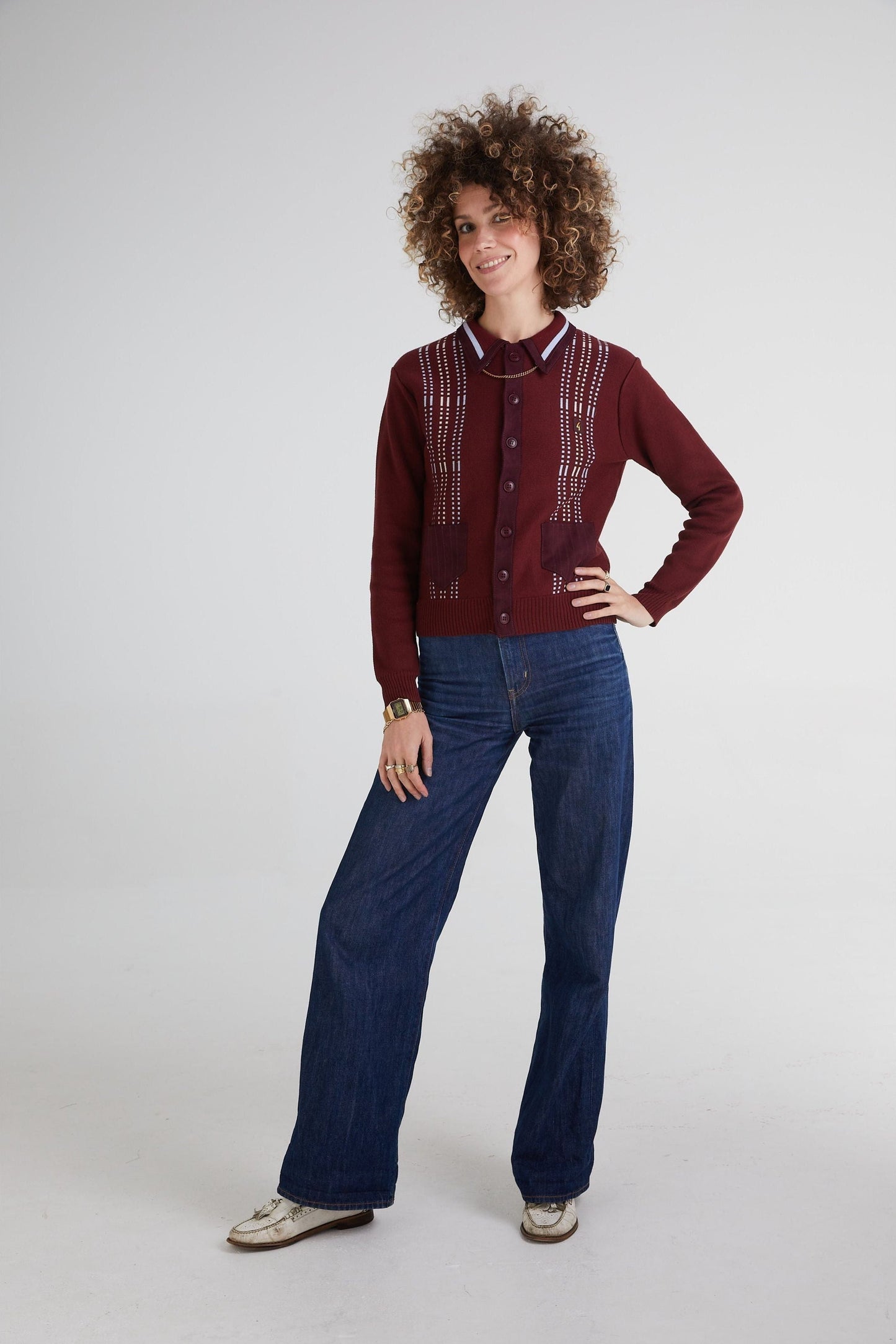 Exclusive Yardi Cardi Cabernet - Polo Knit