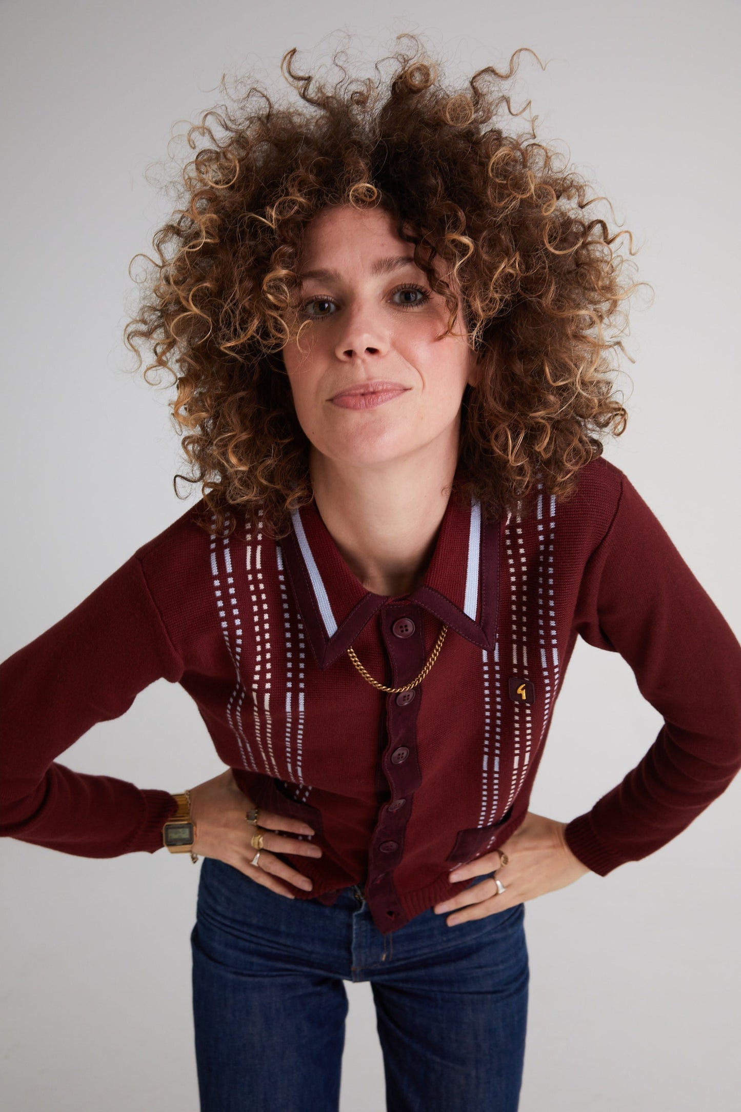 Exclusive Yardi Cardi Cabernet - Polo Knit