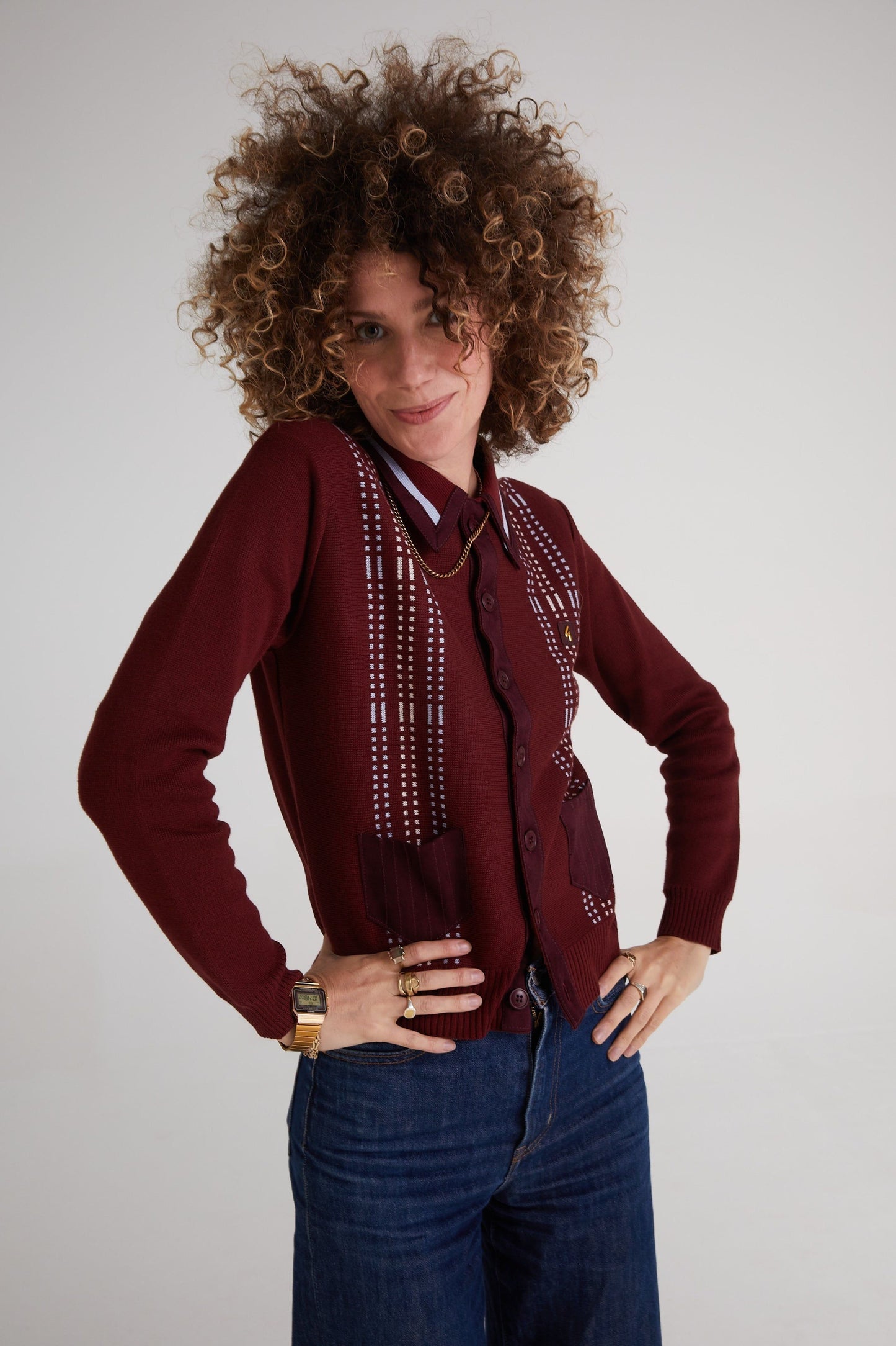 Exclusive Yardi Cardi Cabernet - Polo Knit