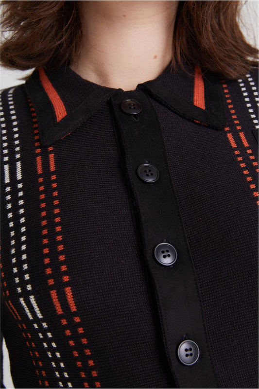 Exclusive Martha Yardi Cardi Black / Orange - Polo Knit