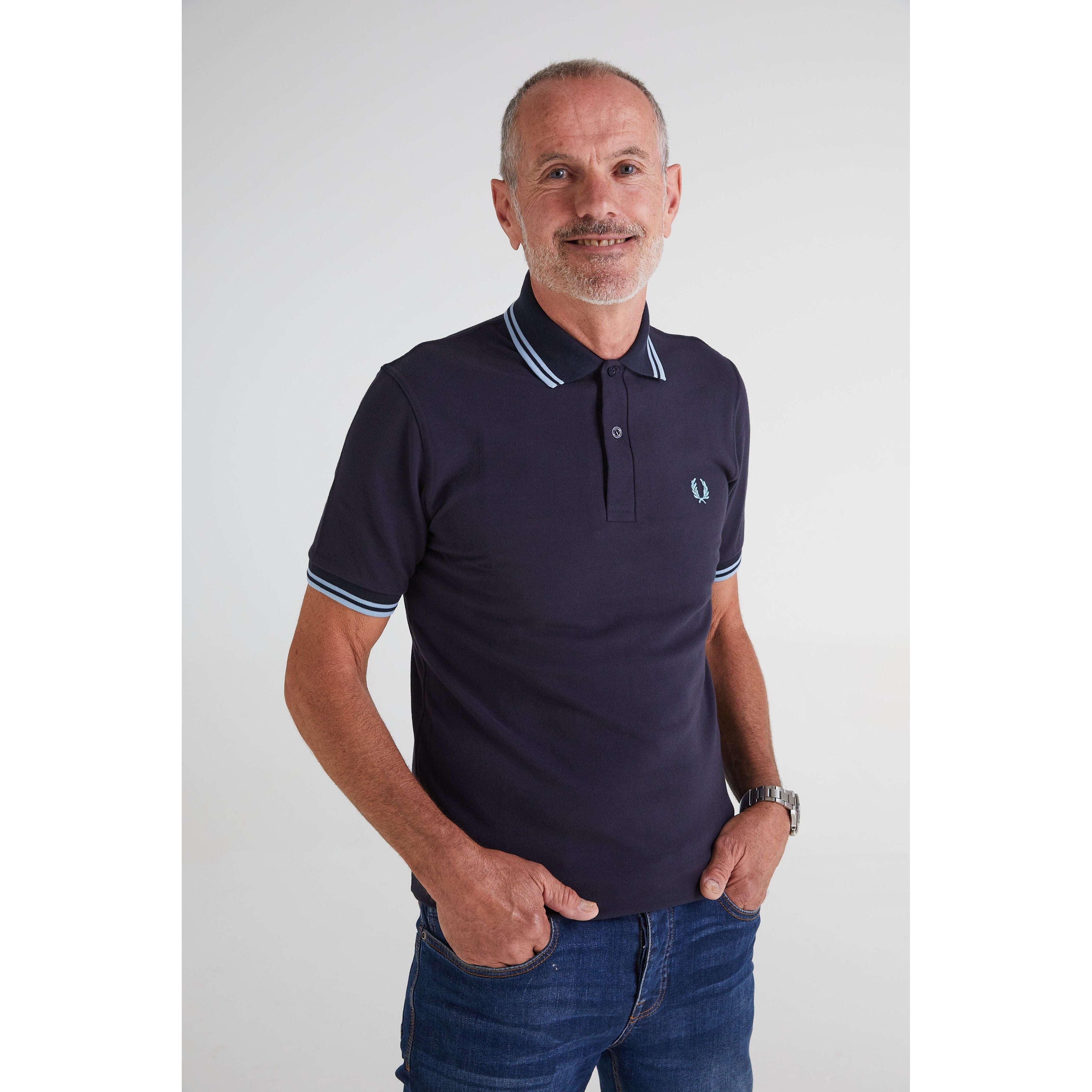 Fred Perry - M12 Made In England Navy / Ice Twin Tipped - Polo