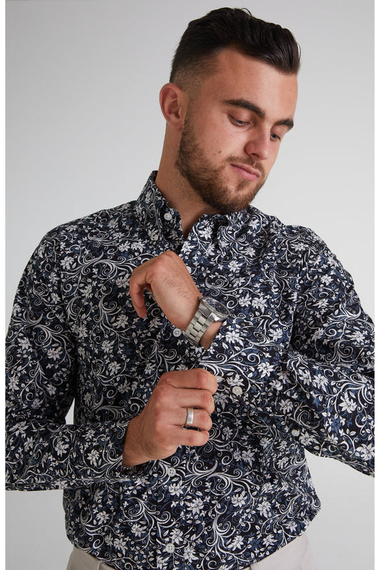 Floral 19 Black - Shirt