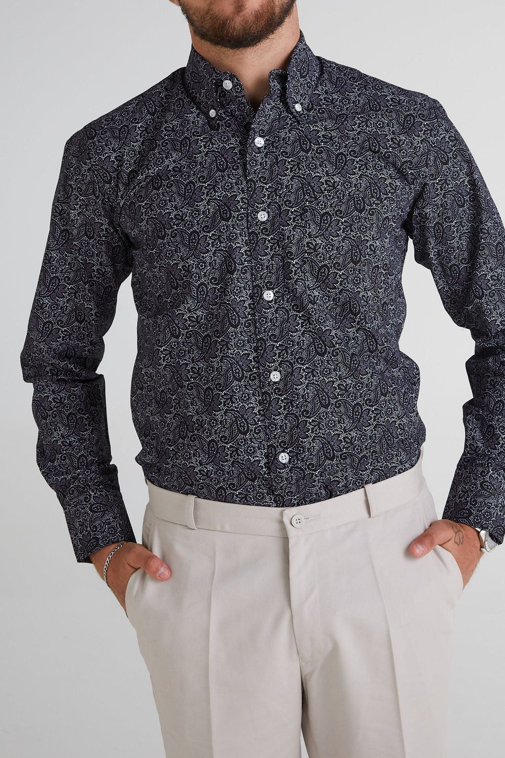 Paisley Black / White - Shirt