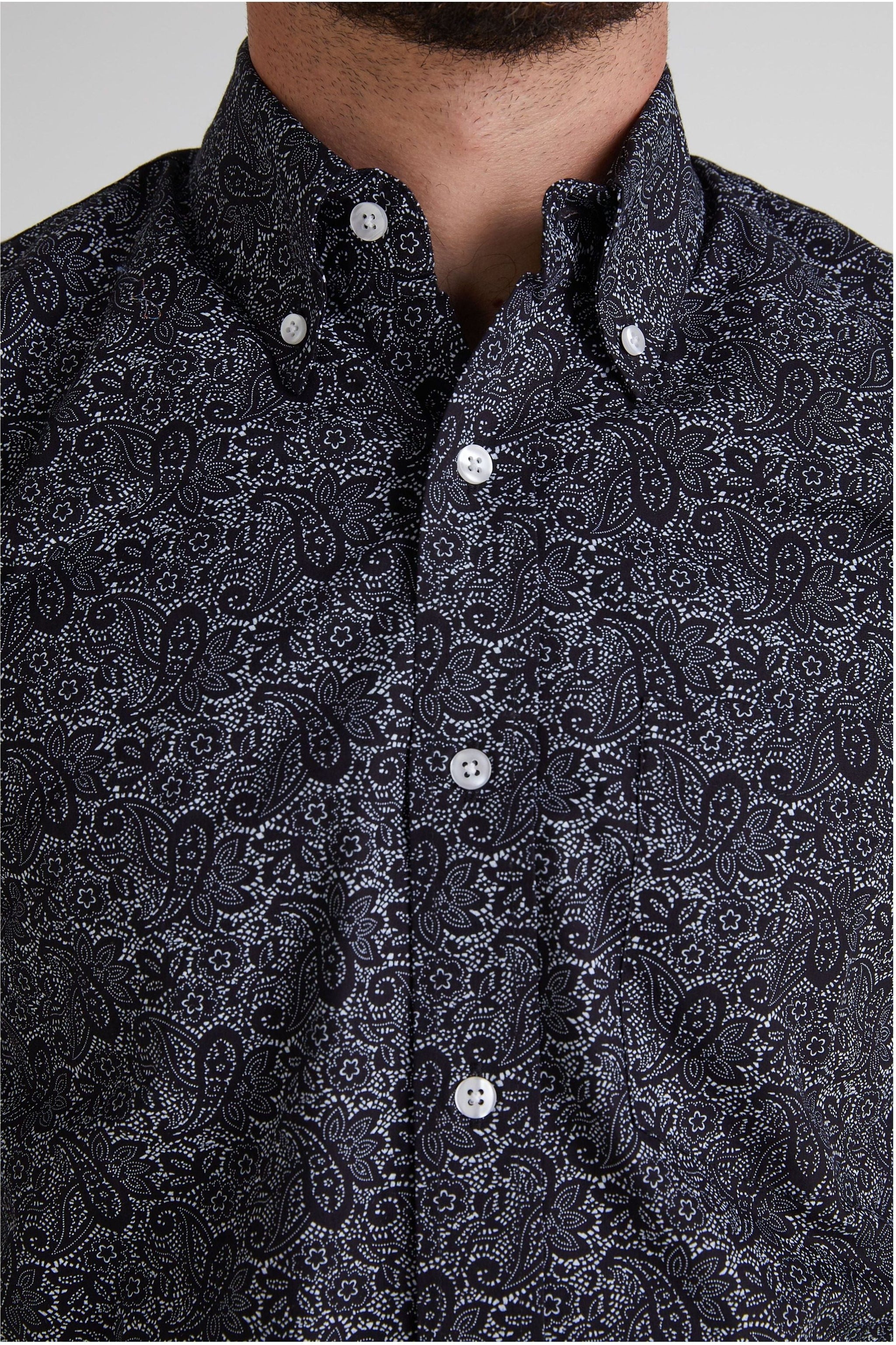 Black paisley dress shirt online