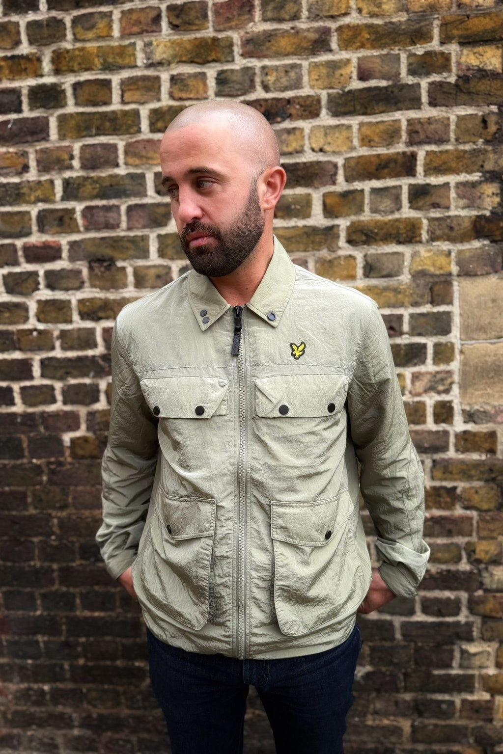 4 Pocket Zip Through Smoke Olive - Overshirt