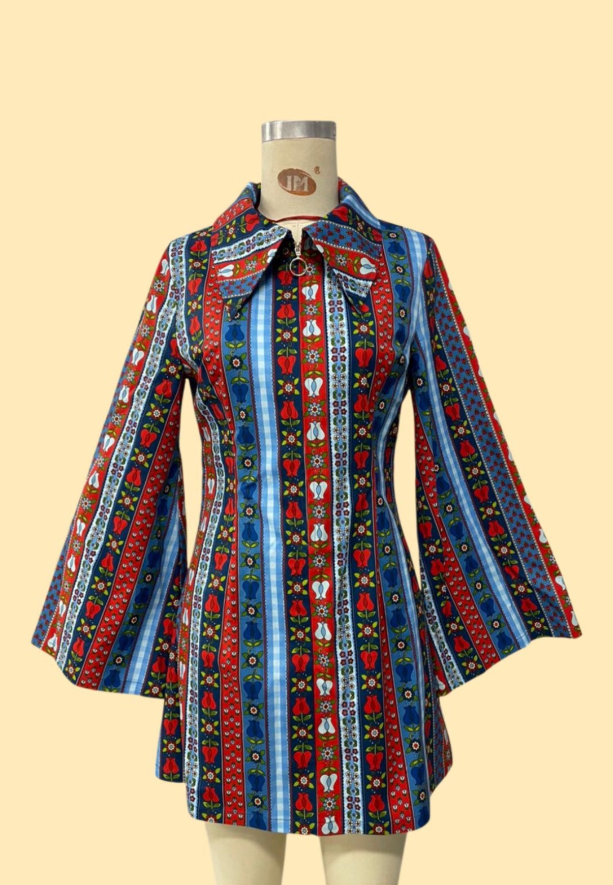 Edie Tulip Multi Stripe Flare Sleeve - Dress