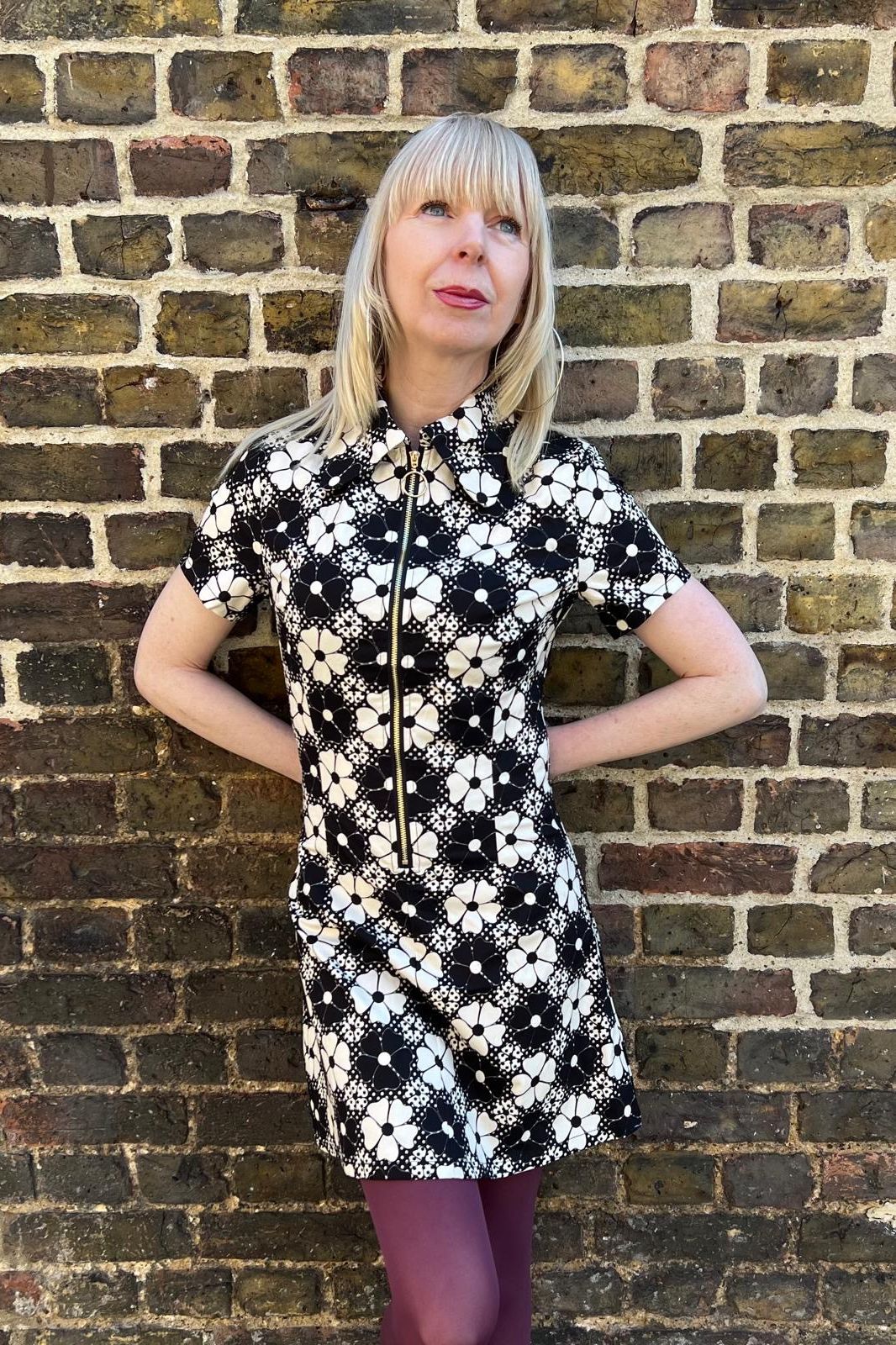 Floral Black & White - Dress