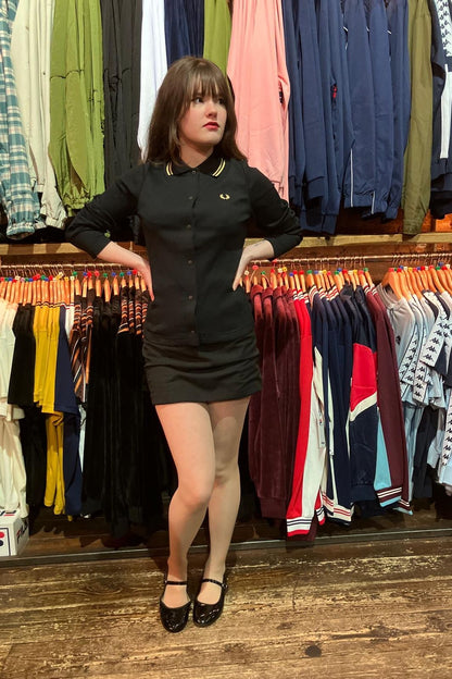 G2169 Button-Through Rib Black - Polo