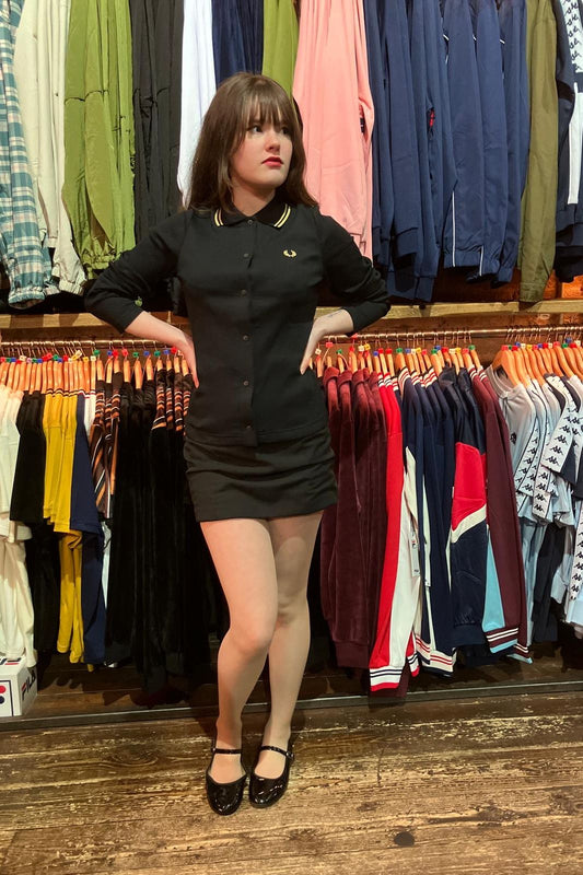 G2169 Button-Through Rib Black - Polo