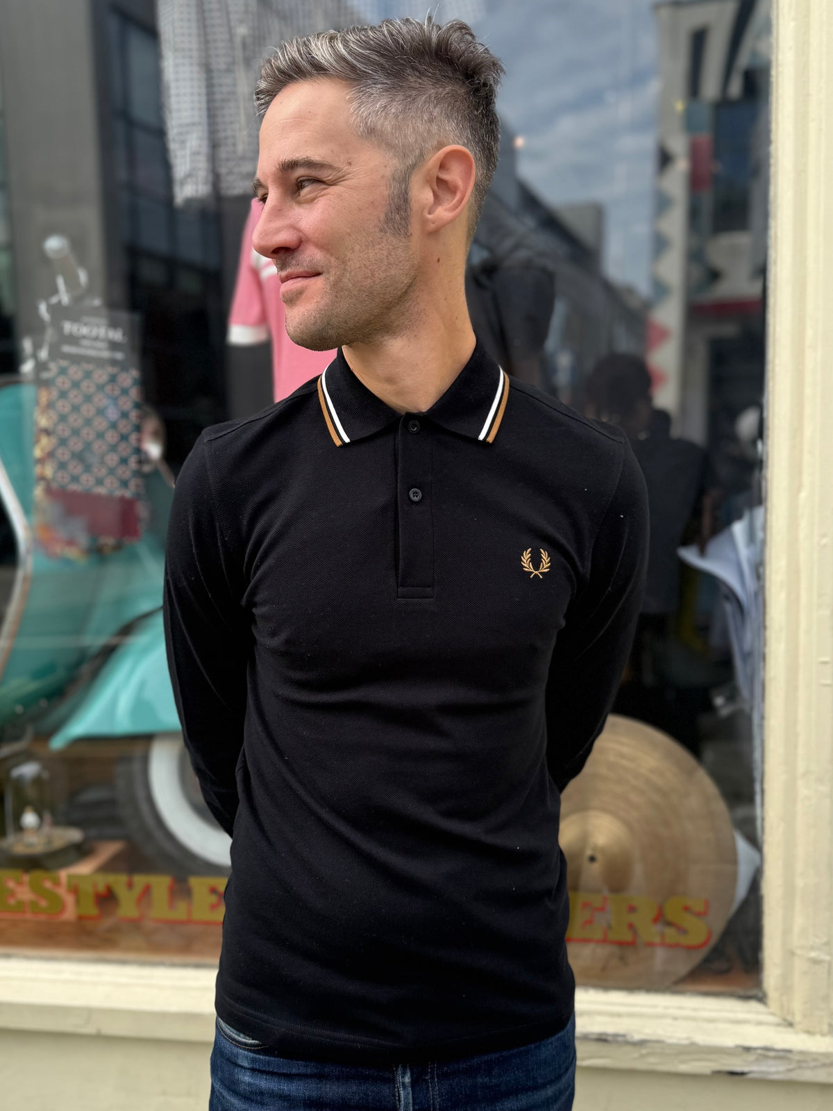 M3636 Black - L/S Polo
