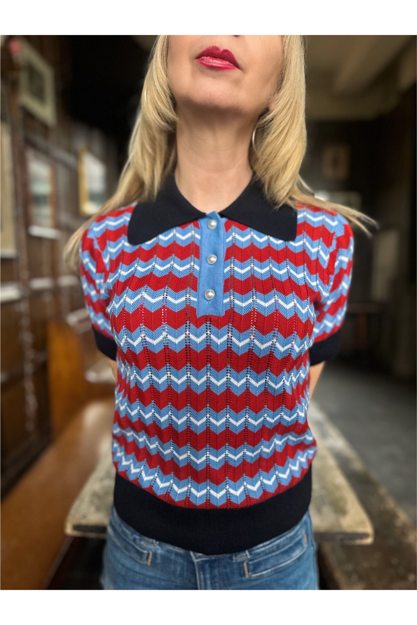 Supreme Fine Gauge Sky - Polo Knit