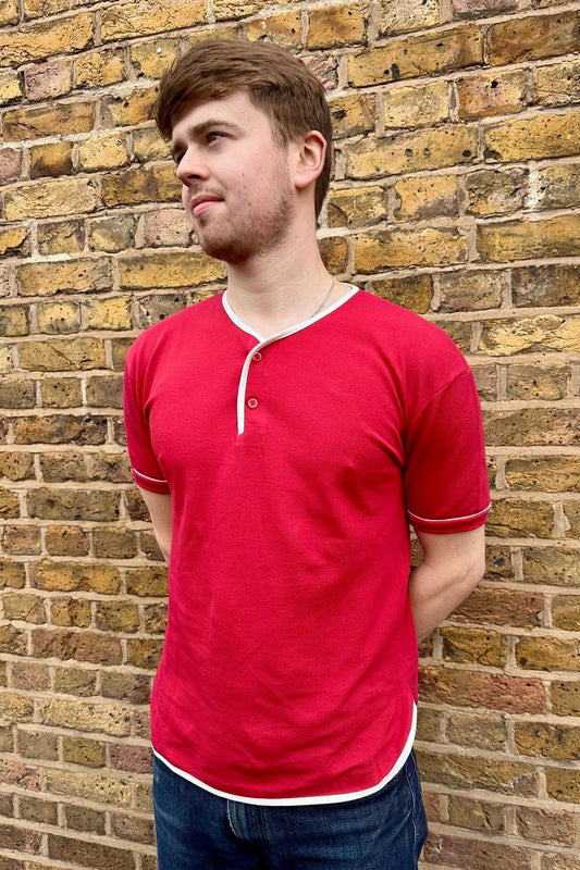 Cotton Pique Cherry - Henley