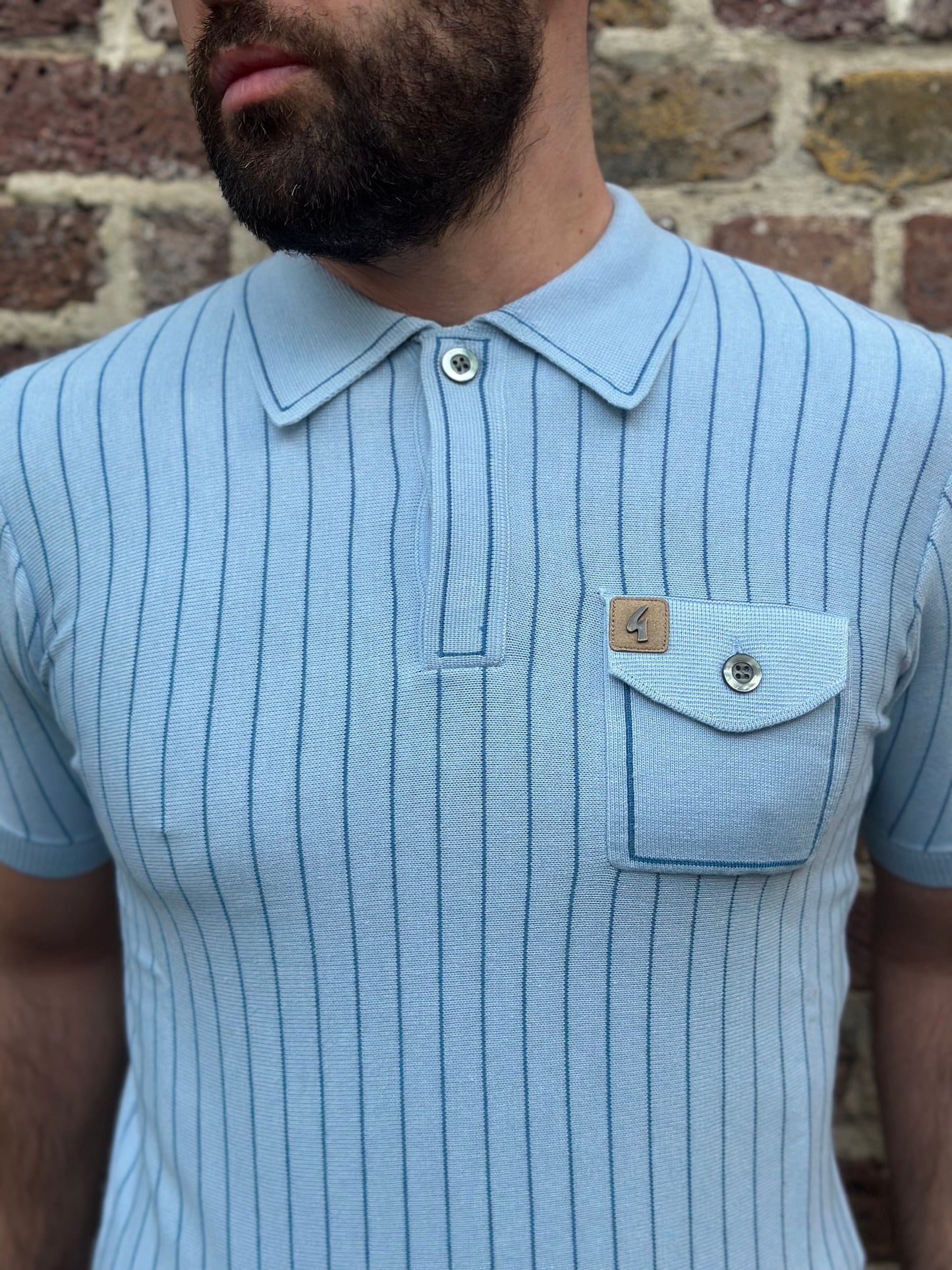 Danny Azure Blue - Polo Knit