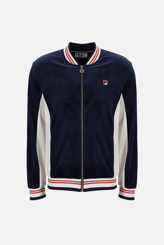 Miguel Velour Navy / Gardenia / Red - Track Top