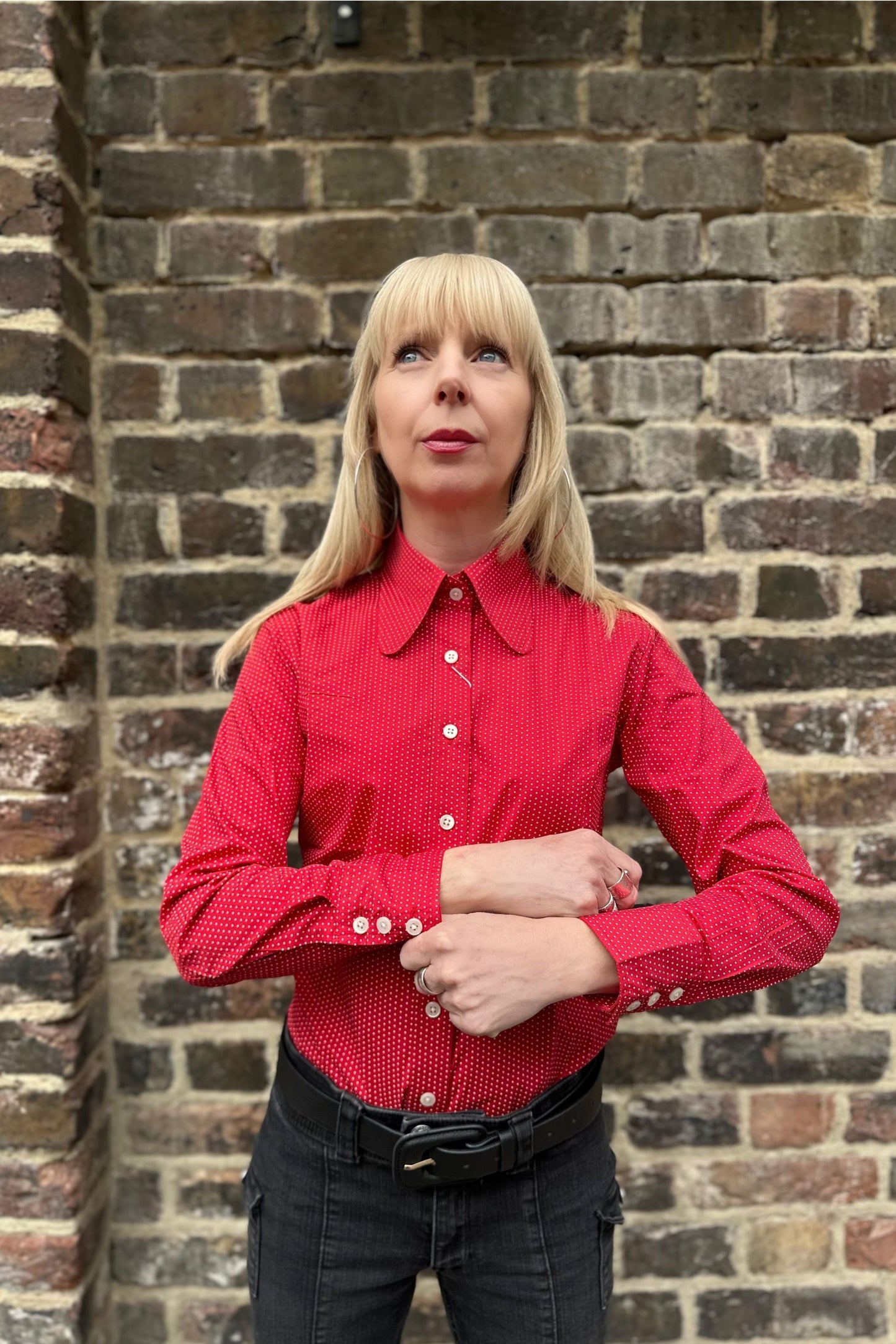 'The Lola' Cherry Red and White Pindot Beagle Collar - Shirt
