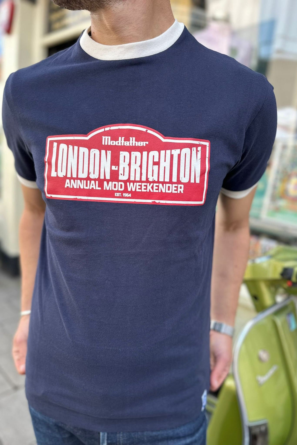 Mod Weekender Navy Ringer - T-Shirt