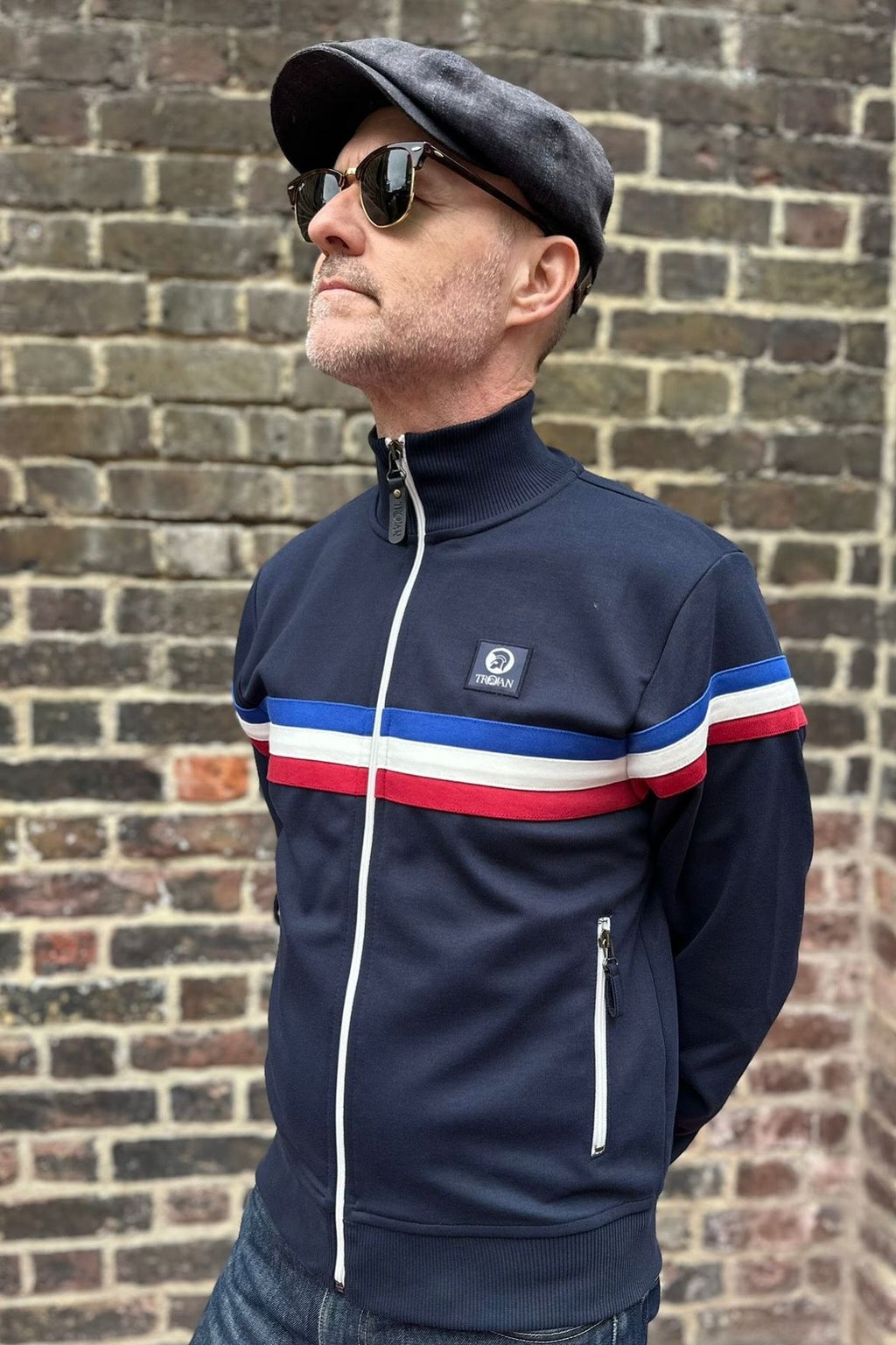 Retro Stripe Navy - Track Top